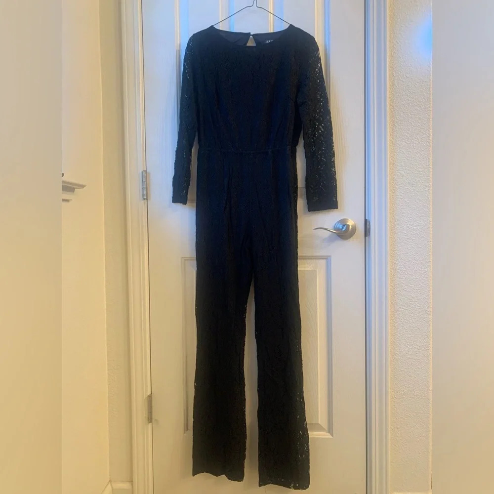 NWT Santo By Paolo de Santo Black Lace Jumpsuit Dress Small